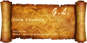 Germ Levente névjegykártya